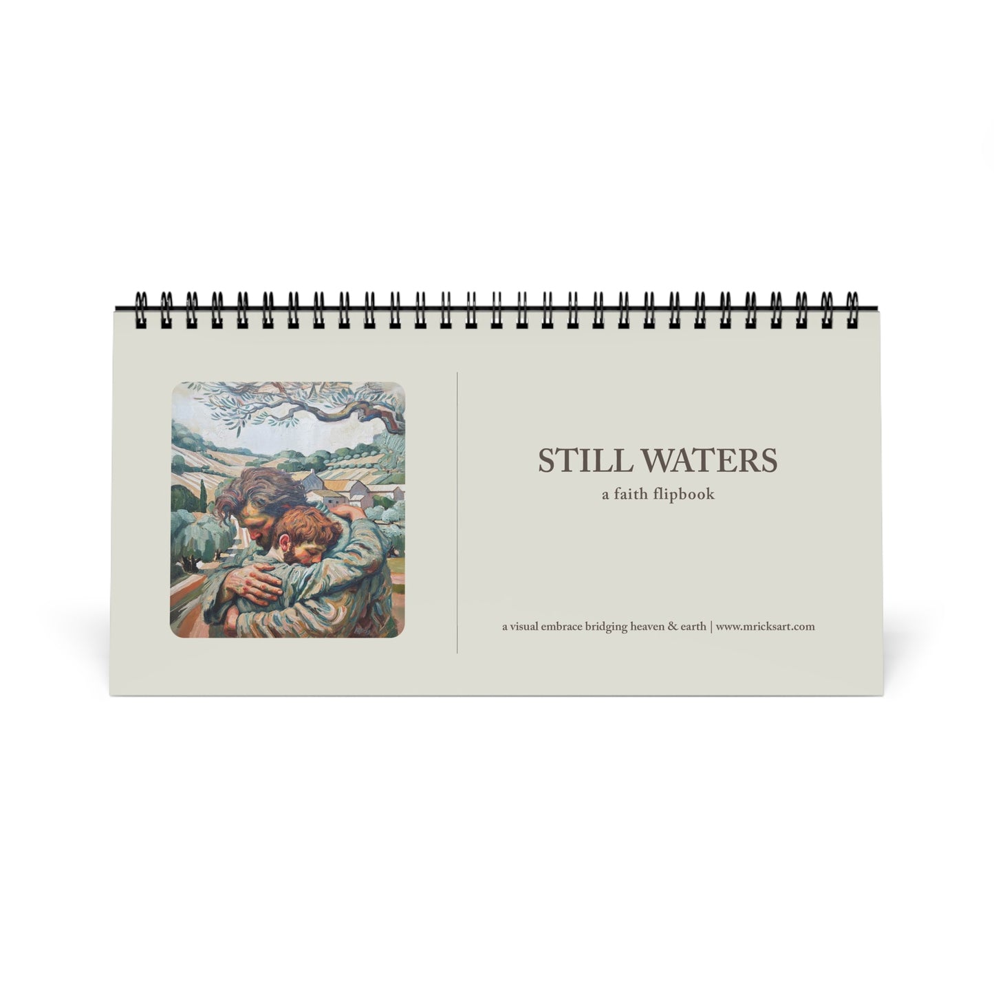 Still Waters desktop calendar | faith artwork flipbook, illustrated scenes
