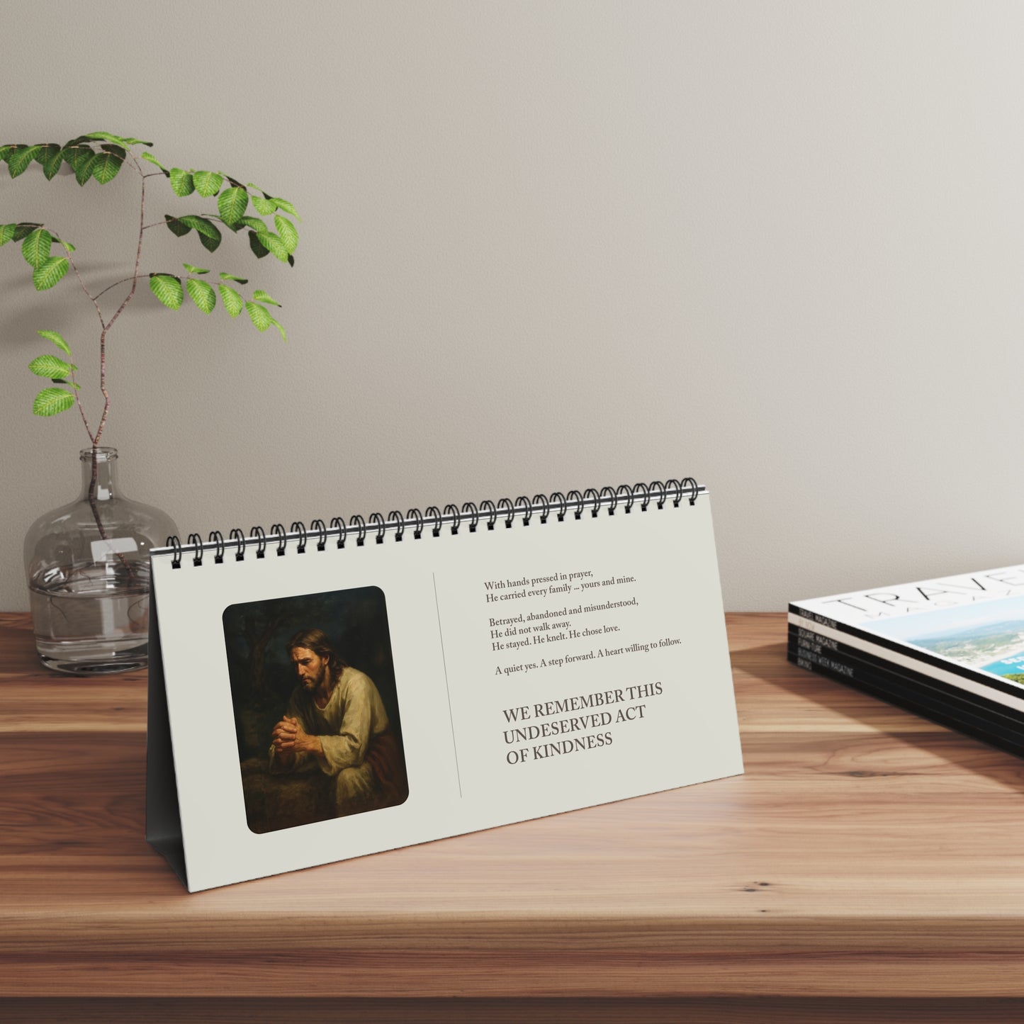 Still Waters desktop calendar | faith artwork flipbook, illustrated scenes