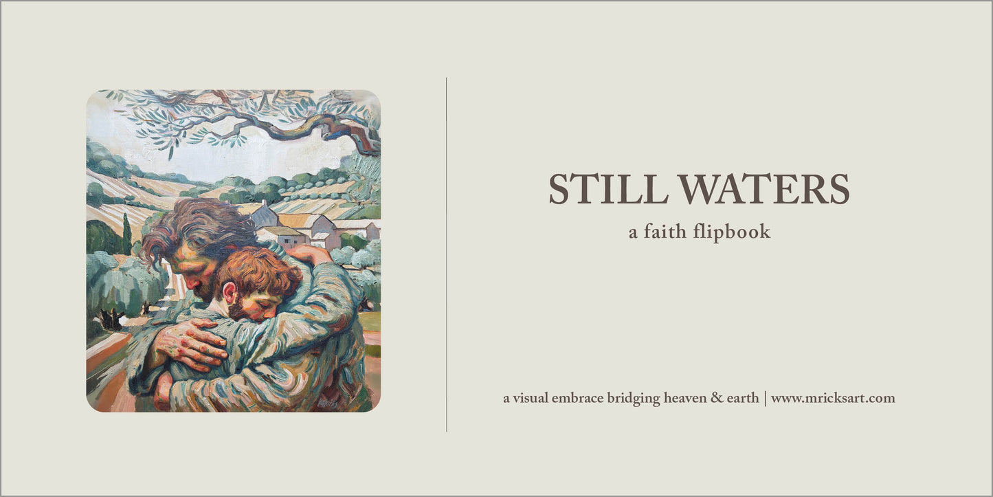 Still Waters desktop calendar | faith artwork flipbook, illustrated scenes
